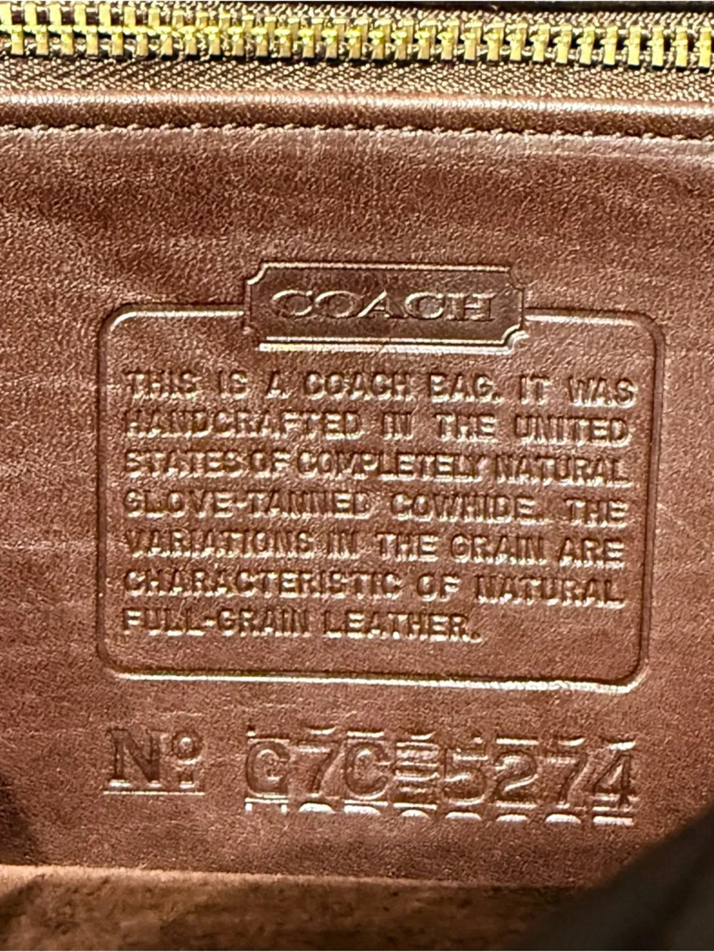 Vintage Coach Essex 5274 Briefcase Brown Leather USA Brass Turnlock 90s